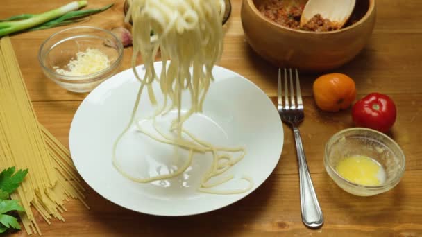 Video van het koken van verschillende pasta — Stockvideo