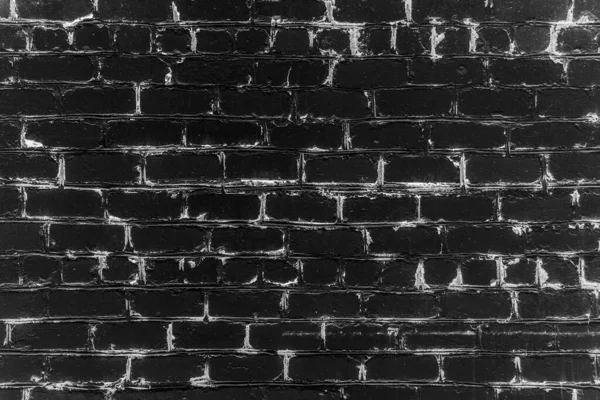 Black and white photo of the brick wall, texture — Stock Photo, Image