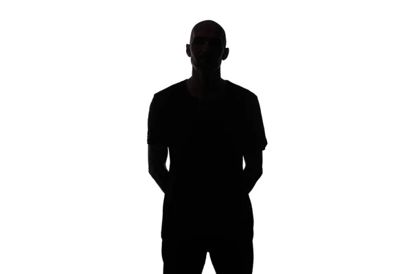Фото лысых мужчин изолированный силуэт на белом фоне — стоковое фото