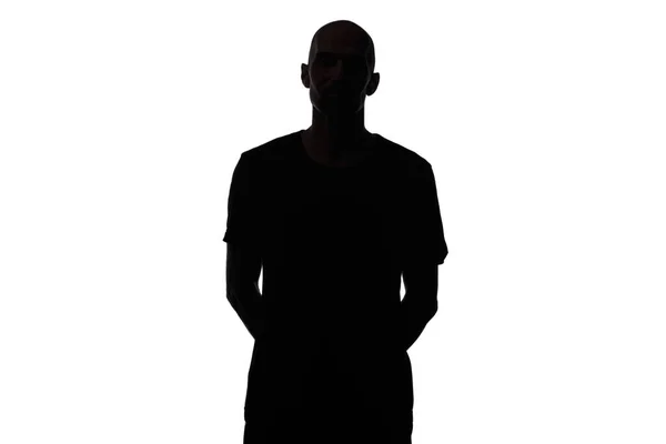 Image of bald mans isolated silhouette on white background — Stock Photo, Image