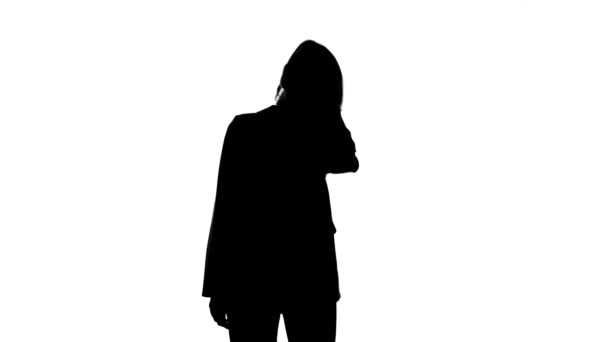 Video of womans shaking head silhouette — Stock Video