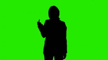 Video of womans silhouette with fuck gesture