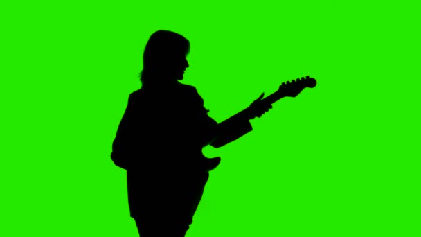 Videó a nők sziluett basszusgitár — Stock videók