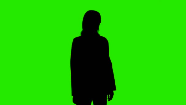 Video of womans silhouette with quiet gesture — Stock Video