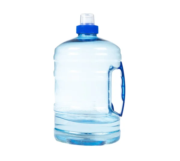 Isolierte Aufnahme einer blauen Plastikflasche auf weißem Hintergrund — Stockfoto