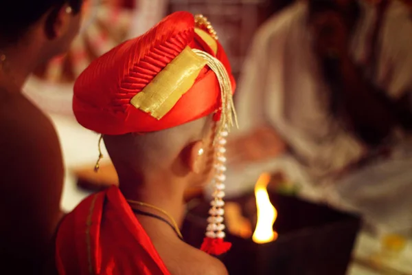Cerimonia tradizionale indiana del Brahmin Threading Fotografia Stock