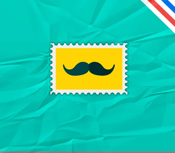 Sticker moustache Barbier, logo sur fond bleu — Photo