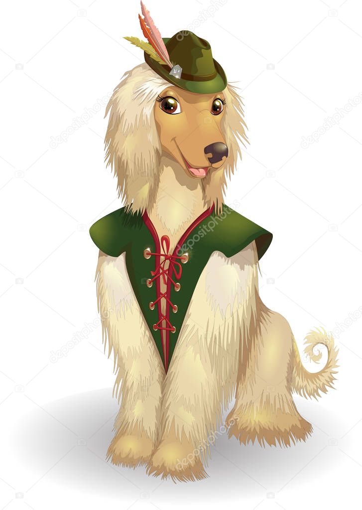 Afghan hound vector illustration happy borzoi dog