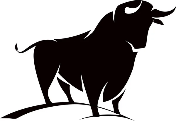 Silueta Negra Toro Símbolo 2021 Vector Ilustración Para Logotipo Toro — Archivo Imágenes Vectoriales