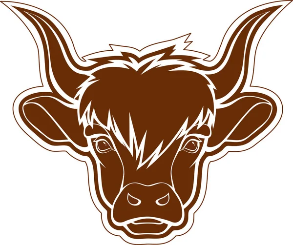 Etiqueta Del Logotipo Del Emblema Silueta Del Toro Cabeza Vaca — Archivo Imágenes Vectoriales