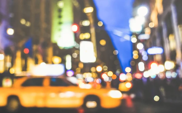 New York City Abstracte Spitsuur Defocused Gele Taxi Auto Verkeer — Stockfoto
