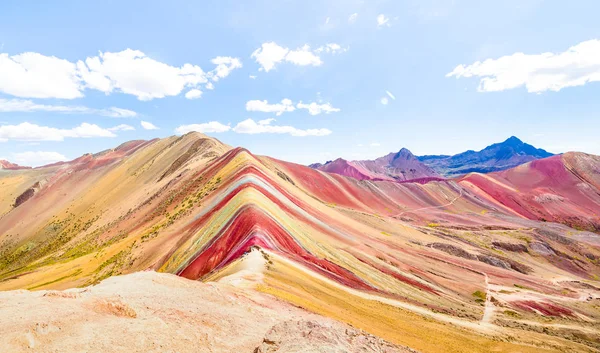 Vista Panorámica Rainbow Mountain Monte Vinicunca Perú Concepto Viaje Deseo — Foto de Stock