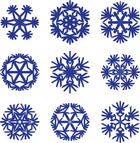 Copos Nieve Para Navidad Año Nuevo Decoración — Archivo Imágenes Vectoriales