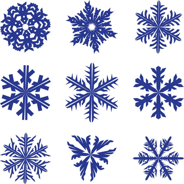 Copos Nieve Para Navidad Año Nuevo Decoración — Vector de stock