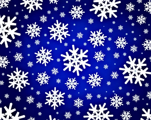 冬の装飾的な雪の結晶と美しい背景 — ストック写真