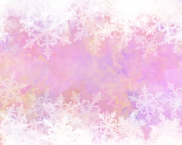 Vacker Bakgrund Med Vinter Dekorativa Snöflingor — Stockfoto