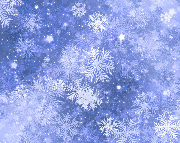 Beautiful background with winter decorative snowflakes 