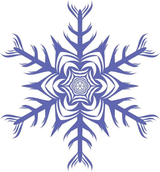 白い背景に美しい装飾的な雪片 — ストックベクタ