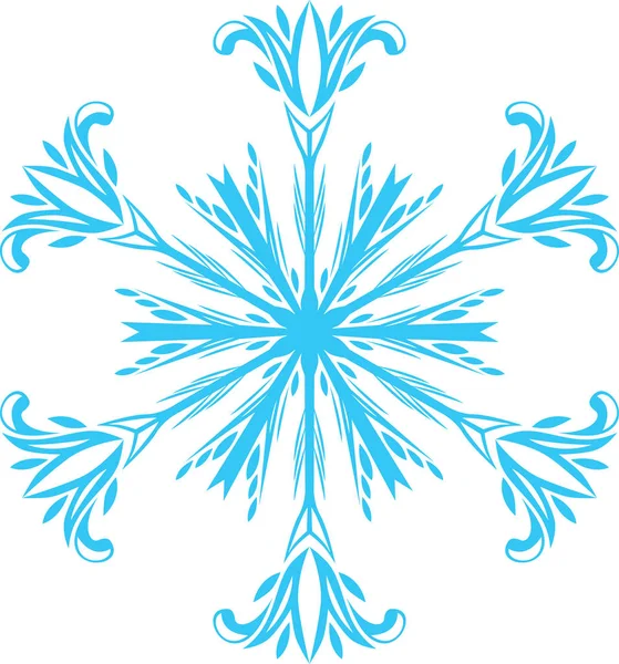 白い背景に美しい装飾的な雪片 — ストックベクタ