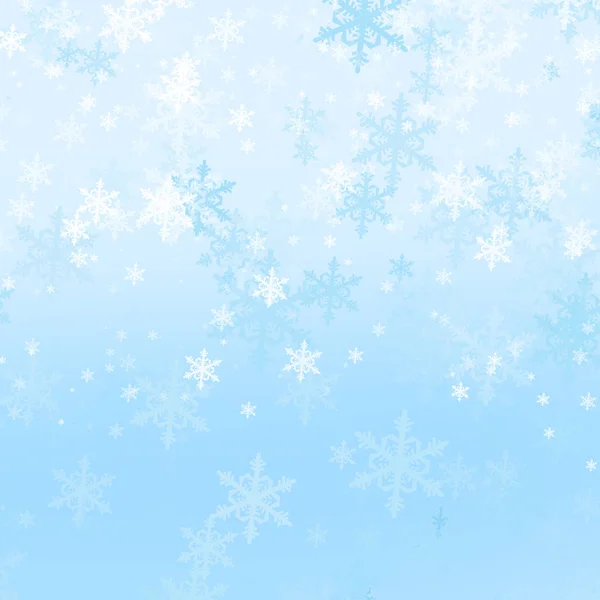 クリスマスと新年のための穏やかな雪片と光の背景 — ストック写真