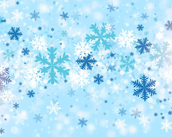 Pozadí Krásnými Sněhovými Vločkami Pro Nový Rok Vánoce — Stock fotografie