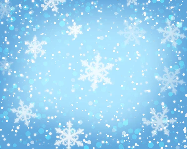 Pozadí Krásnými Sněhovými Vločkami Pro Nový Rok Vánoce — Stock fotografie