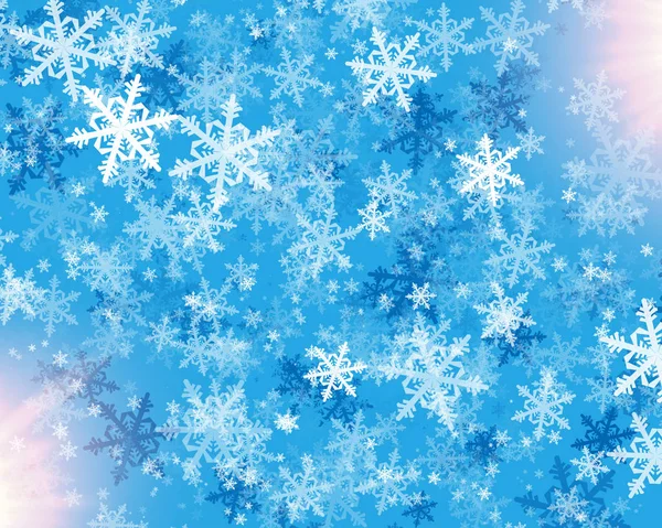 Yeni yıl ve yılbaşı için güzel kar taneleri ile arka plan