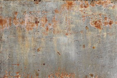 Paslı metal panel doku arka plan. Terk edilmiş klasik metal paneli. Alan ile mükemmel arka plan