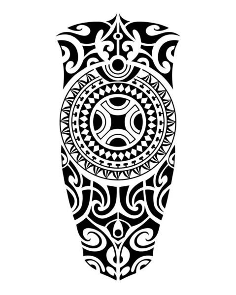 Estilo maori de esboço de tatuagem para perna ou ombro —  Vetores de Stock