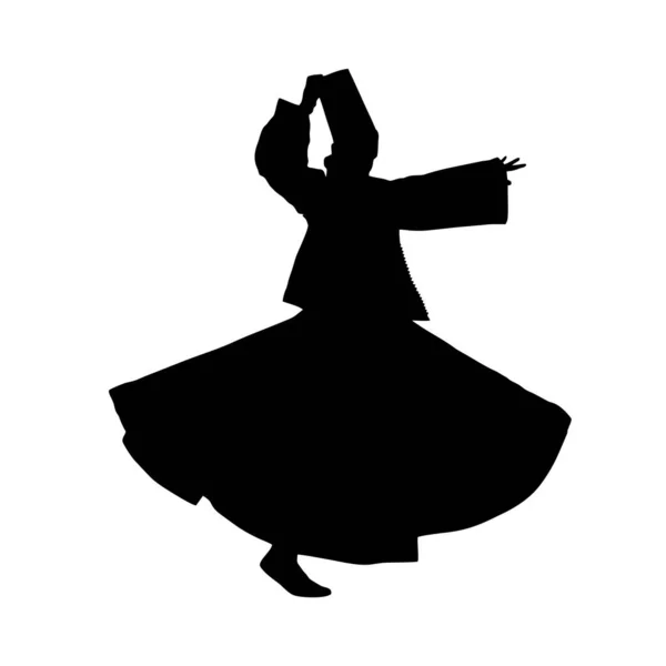 Silhouette of sufi dancer — Stock Vector