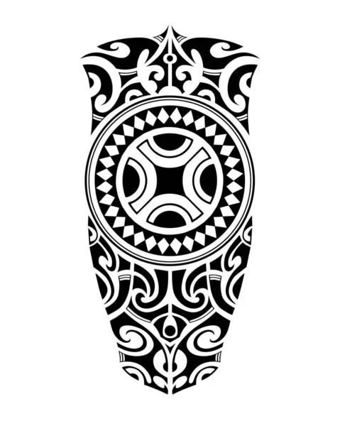 Estilo maori de esboço de tatuagem para perna ou ombro —  Vetores de Stock