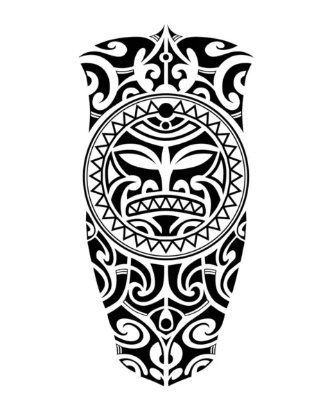Estilo maori de esboço de tatuagem para perna ou ombro —  Vetores de Stock