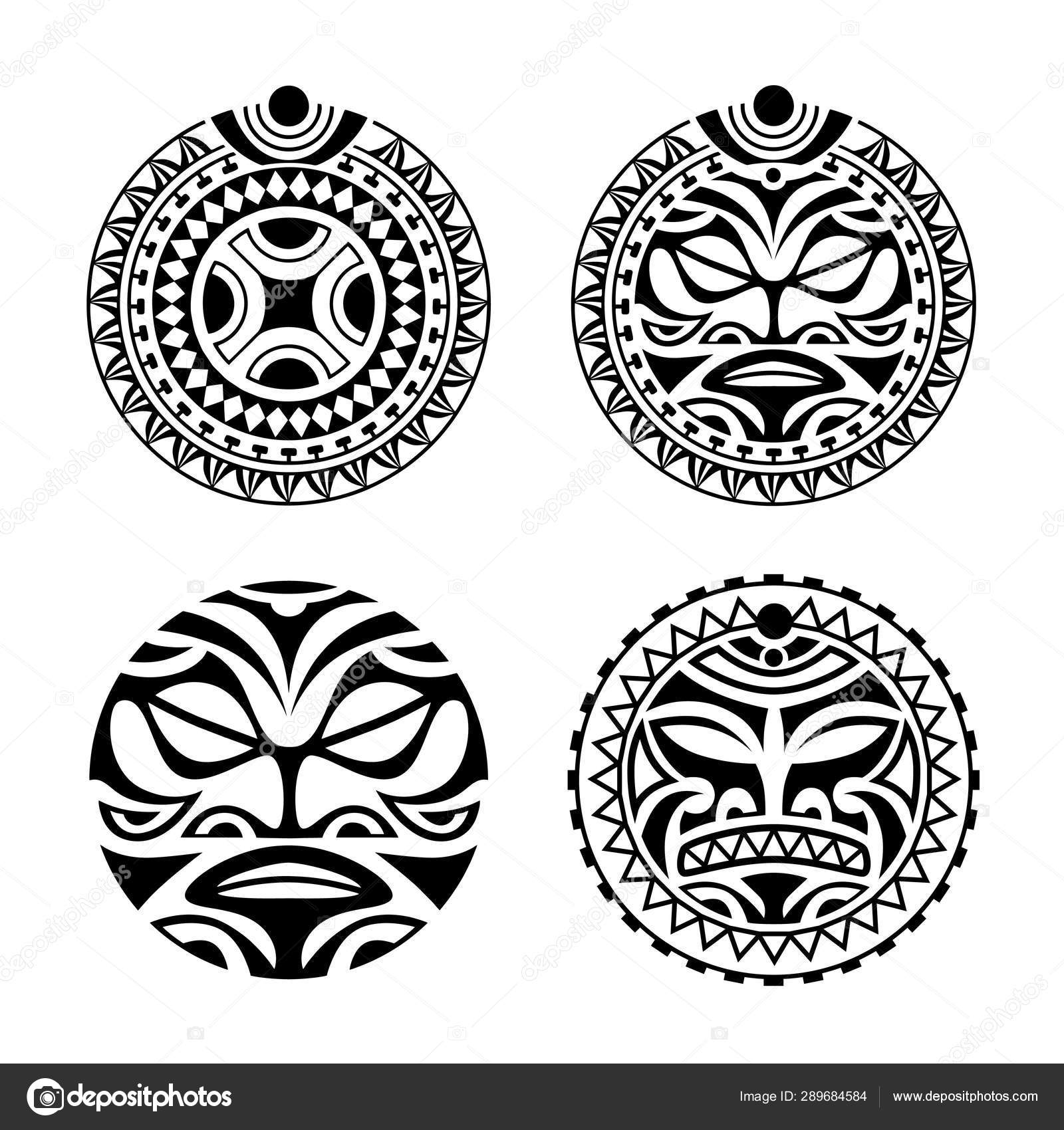 Set Of Round Tattoo Ornament Maori Style Vector Image By C Marinastorm5554 Vector Stock