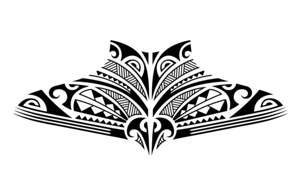 Disegno del tatuaggio Maori. Tatuaggio etnico tribale per collo, schiena, petto . — Vettoriale Stock