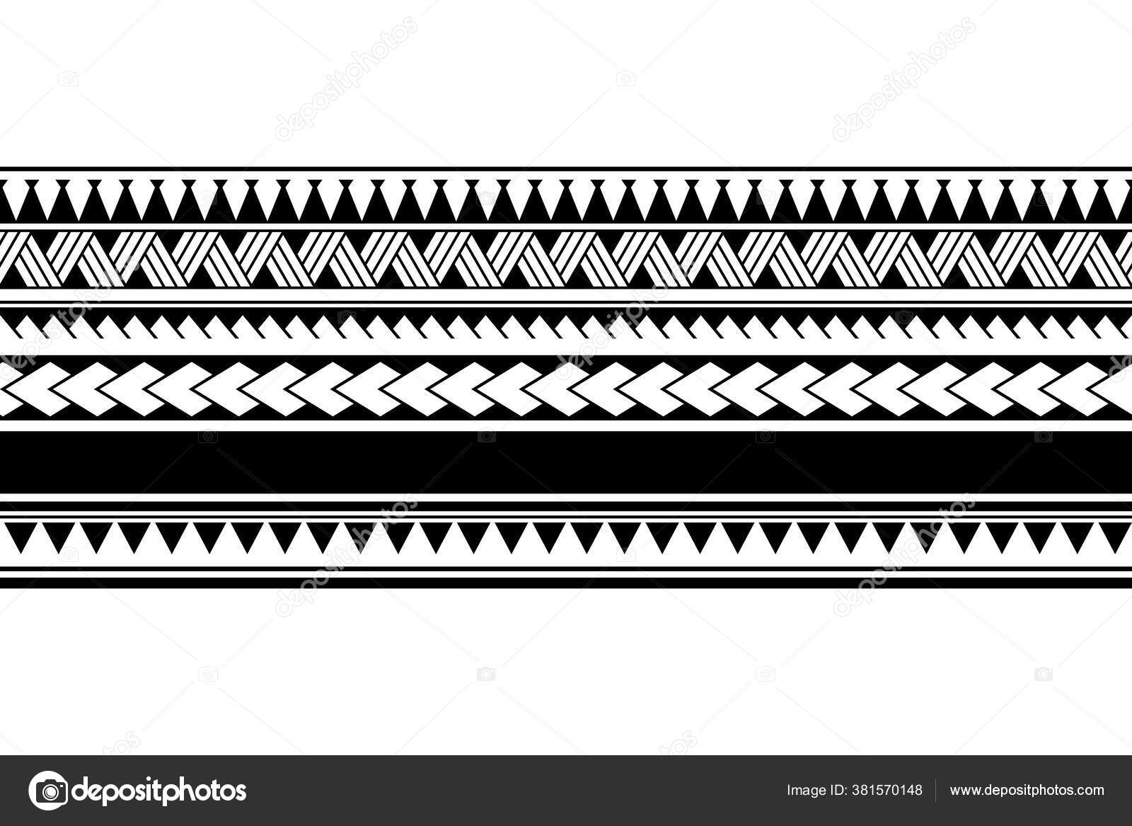 Maori Polynesian Tattoo Bracelet Tribal Sleeve Seamless Pattern Vector Samoan Stock Vector by ©marinastorm5554 381570148
