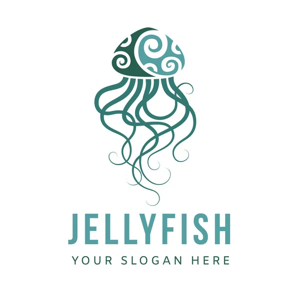 Jellyfish Logo Concetto Design Grafico Elemento Medusa Marina Modificabile Può — Vettoriale Stock