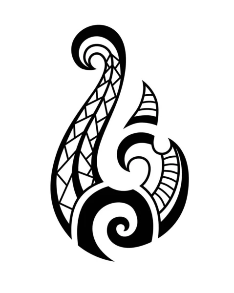 Gancho Pescado Estilo Tatuaje Maorí Matau Óseo Hei Matau — Vector de stock