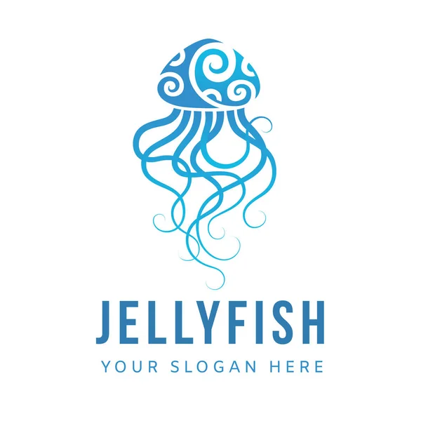Jellyfish Logo Concetto Design Grafico Elemento Medusa Marina Modificabile Può — Vettoriale Stock