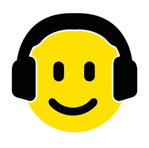 Smiley Cute Zestawu Słuchawkowego — Wektor stockowy