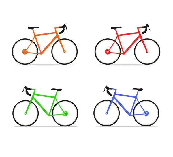Conjunto Iconos Bicicleta Colores Simples — Vector de stock