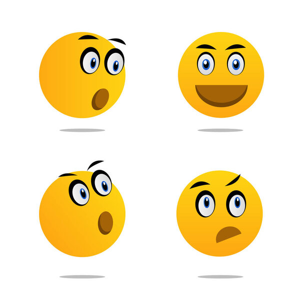 Emoji icons set vector art