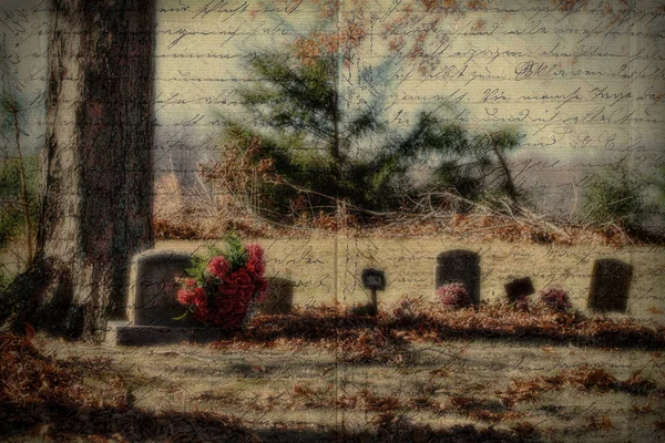Velha Família Cemitério Headstone Lotes Cemitério — Fotografia de Stock