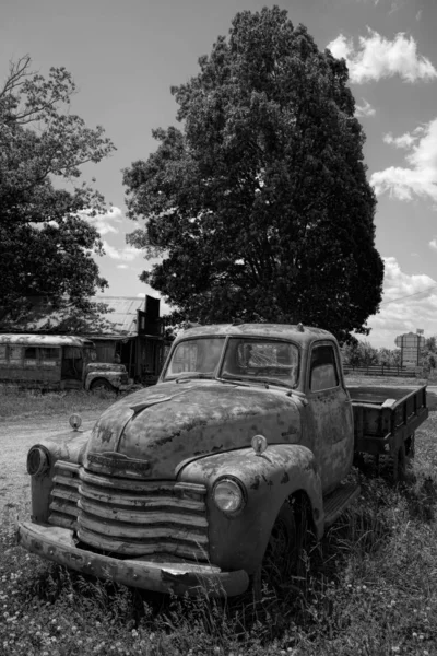 Old Classic 1950S Pickup Truck Black White — Stock Photo, Image