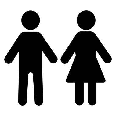 Kişiler vektör simgesi. Siyah ve farklı renkte. Erkek ve Kadın