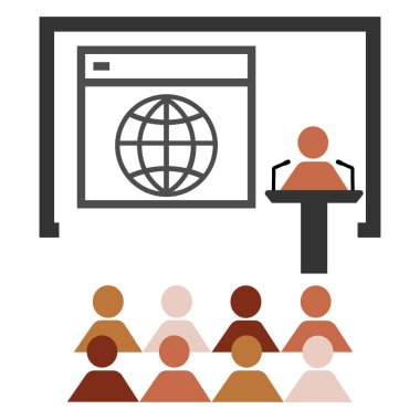 Konferans, web ve mobil için seyirci. İnce çizgi.