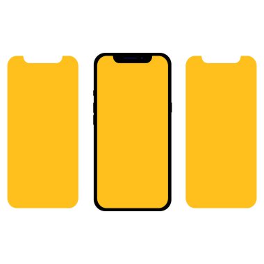 Farklı tasarım, yelow ekranlar ve cep telefonu için simgeler