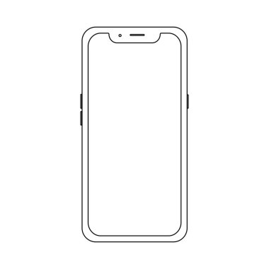 Modern telefonun anahat . Web öğesi, oyun, baskı ve uygulama mockup için stok vektör illüstrasyon .