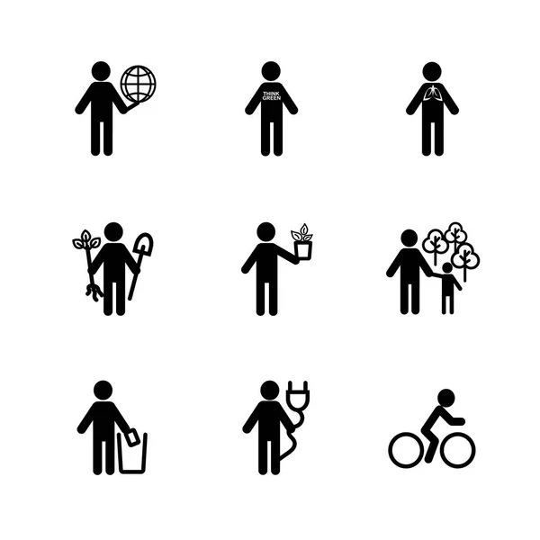 People Icon on the topic of ecology. The symbol for Business Infographic, design in pictogram illustration. — Stock Vector