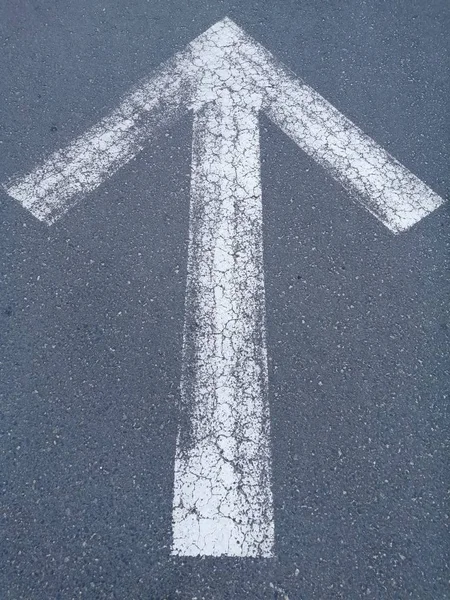 White Arrow.Forward signs on the road.Grey background