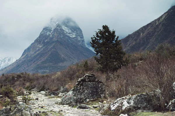 Himalayalar yüksek piramit kaya